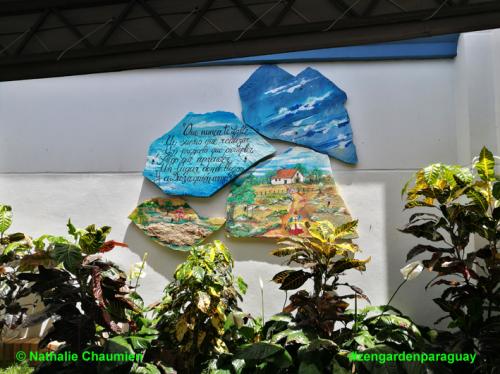 Wandmalerei an der Kathedrale von Caacupé